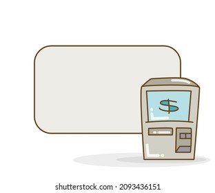 tabla de notas en blanco con ilustración vectorial de icono atm