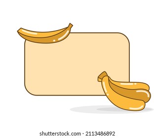 blank note board with banana vector illlustration