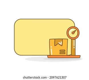 Blankotafel mit Schachtel auf Gewichtsskalender, Vektorgrafik