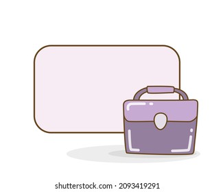 blank note board with briefcase vector illustration