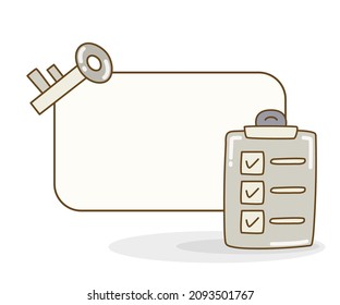 leere Tafel mit Checkliste und Vektorgrafik