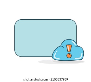 Blank Note Board With Cloud Error Icon Vector Illlustration