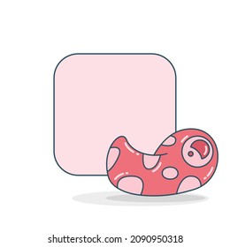 blank note board with doodle monster vector illustration
