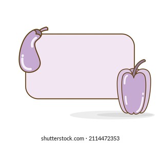 blank note board with eggplant vector illlustration