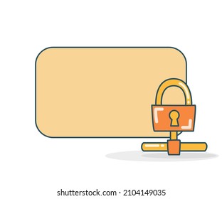blank note board with encryption key icon vector illlustration