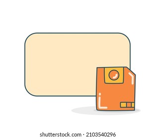 blank note board with floppy disk icon vector illlustration