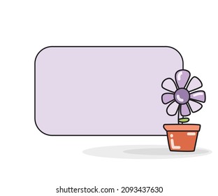 Blankotafel mit floralem Topf, Vektorgrafik