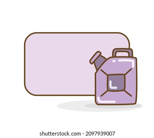 blank note board with fuel canister vector illustration
