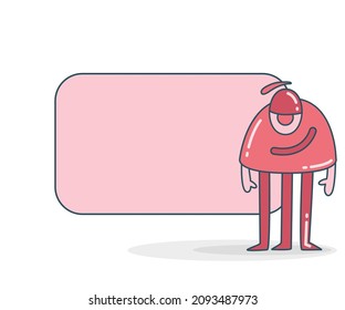 blank note board with funny monster vector illustration