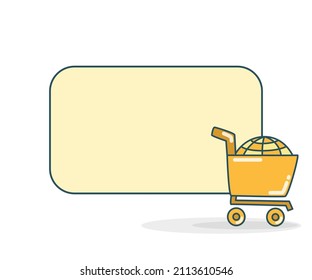 tablero de notas en blanco con globo en la ilustración vectorial de icono de carro