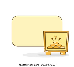 tablero de notas en blanco con oro en ilustración vectorial segura