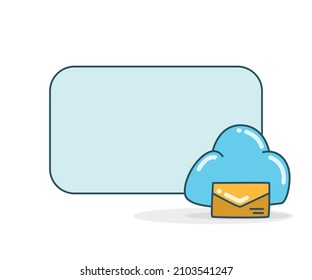 Blankotafel mit E-Mail auf Cloud-Symbol, Vektorgrafik