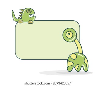 blank note board with monster vector illustration
