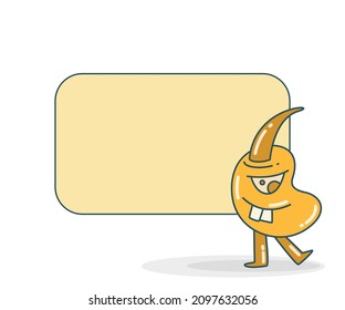 blank note board with monster vector illustration