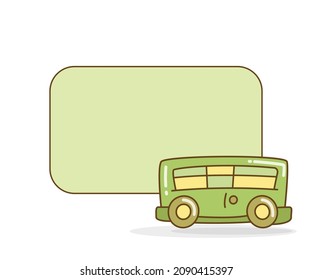 Blank Note Board With Motor Home Or Recreational Vehicle Vector Illustration