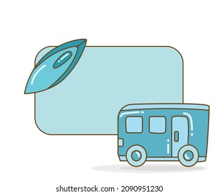 tablero de notas en blanco con ilustración de vector de motor y surfboard