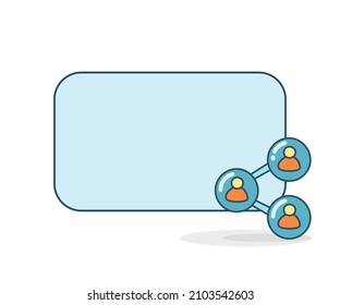 panel de notas en blanco con Icono de red de personas Ilustración vectorial
