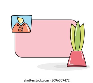 tablero de notas en blanco con ilustración de plántulas y vectores fotográficos