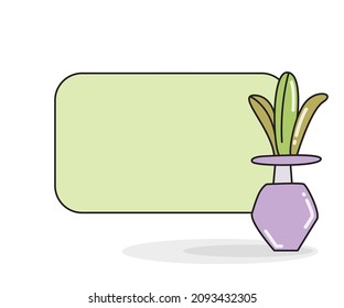 Blankotafel mit Pflanzenvektor-Vektorgrafik