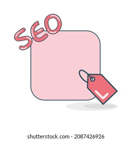 blank note board with seo tag icon vector illustration