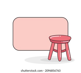 Blankotafel mit kleinem Stuhl, Vektorgrafik