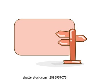 blank note board with steet signpost vector illustration