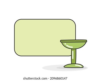 blank note board with stool vector illustration