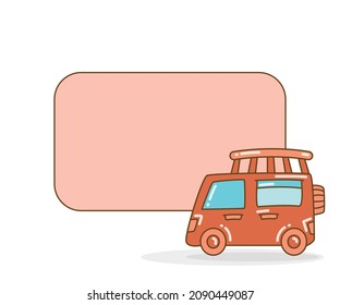 tablero de notas en blanco con ilustración de vectores de vehículos y motores para portadores domésticos
