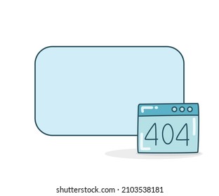 blank note board with web error icon vector illlustration