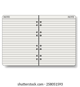 Blank note book.