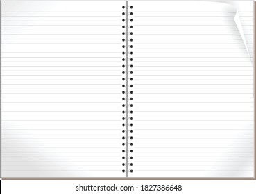 Blank note book with ring binder holes isolated on white