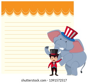 Blank note circus theme illustration