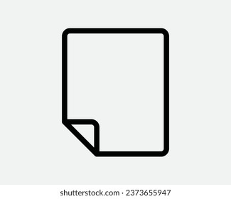 Blank Note Icon Notepad Empty Paper Sheet File Document Page Message Memo Label Contract Fold Black White Outline Thin Line Shape Sign Symbol Vector