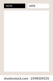 Blank note paper background. Notebook page vector illustration.
