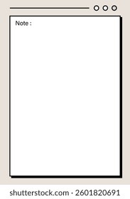 Blank note paper background. Notebook page vector illustration.
