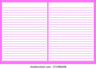 Blank note paper, books and notebooks with a pink heart for the love messages and notes.