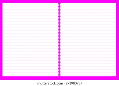 Blank note paper, books and notebooks with a pink heart for the love messages and notes.