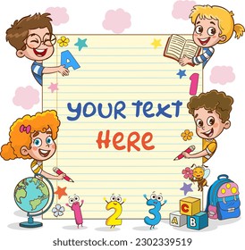 Blank Note Paper For Children Education cartoon vector