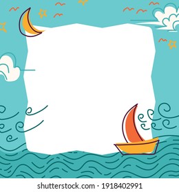 Papel en blanco con un fondo colorido, listo para el mensaje. Ilustración vectorial.