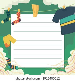 Blank Note Paper with a colorful background, ready for your message. Vector illustration.