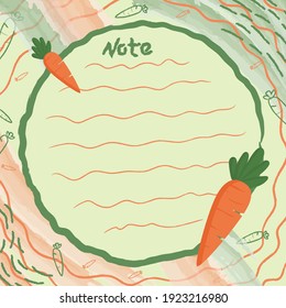 Blank Note Paper with a colorful background, ready for your message. Vector illustration.