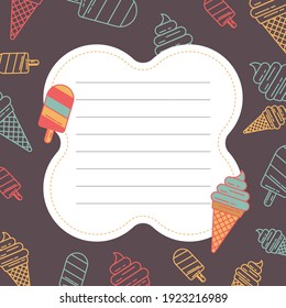 Blank Note Paper with a colorful background, ready for your message. Vector illustration.