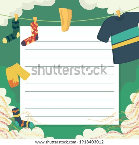 Blank Note Paper with a colorful background, ready for your message. Vector illustration.