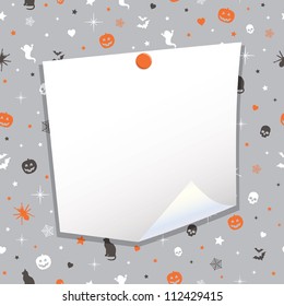 blank note paper with halloween party background