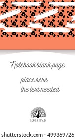 Blank note paper with a header, ready for your message. Vector illustration.