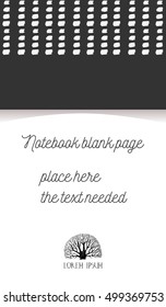 Blank note paper with a header, ready for your message. Vector illustration.