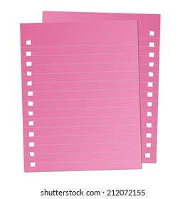Blank note paper isolated on white