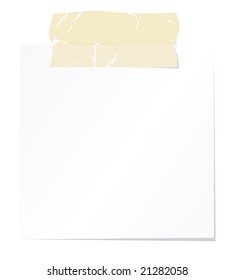 Blank note paper with sellotape