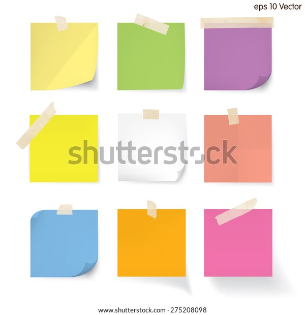 Blank Note Paper Set Stock Vector (Royalty Free) 275208098 | Shutterstock