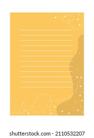 papel de nota en blanco diseño amarillo